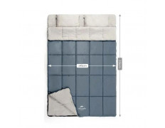 Спальный мешок с подушкой (Naturehike) двойной Синий квадрат (хлопок) NH21MSD05