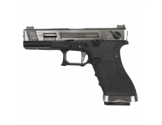 Страйкбольный пистолет (WE) GLOCK 18C Custom Black/Silver/Silver GBB