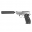 Страйкбольный пистолет (WE) Walther P38S с глушителем GBB (Silver)