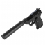 Страйкбольный пистолет (WE) Walther P38S с глушителем GBB (Black)