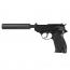 Страйкбольный пистолет (WE) Walther P38S с глушителем GBB (Black)