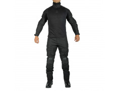 Костюм (WoSport) Combat Uniform с наколенниками и налокотниками Black (L)