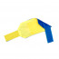 Повязка сторон на руку (желтый/синий) с велкро-панелью на резинке и красной лентой