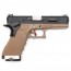 Страйкбольный пистолет (WE) GLOCK 17 Custom TAN/Black/Silver (GGB-0386TT-BS)