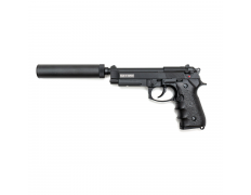 Страйкбольный пистолет (KJW) M9A1 металл с глушителем Black (GGB-9606TMA1 W/SL)